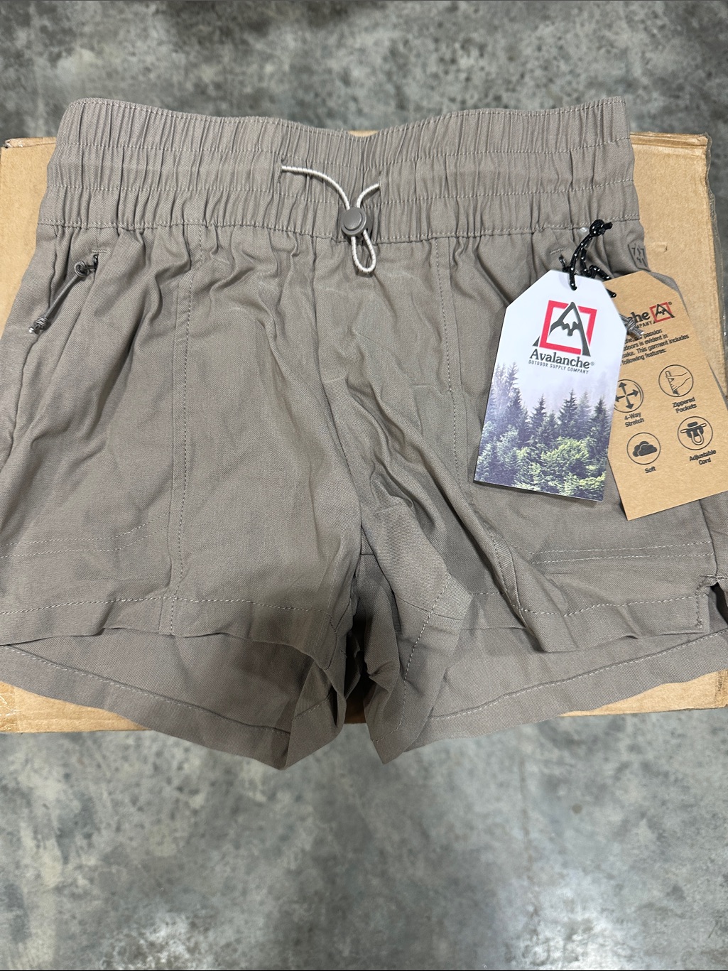 Avalanche Taupe Utility Performance Shorts